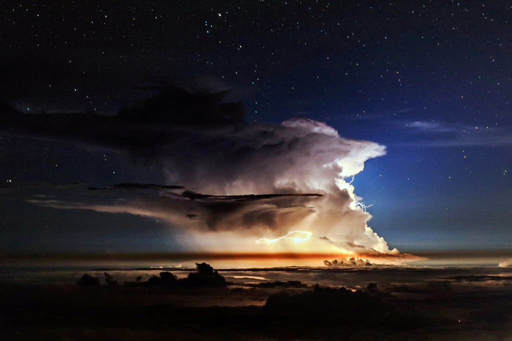 Thunderstorm from Haleakala, Hawaii
