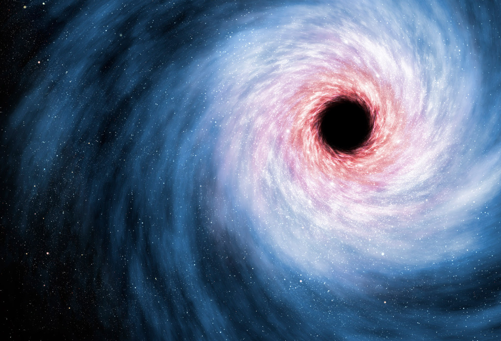 Computer artwork of black hole
