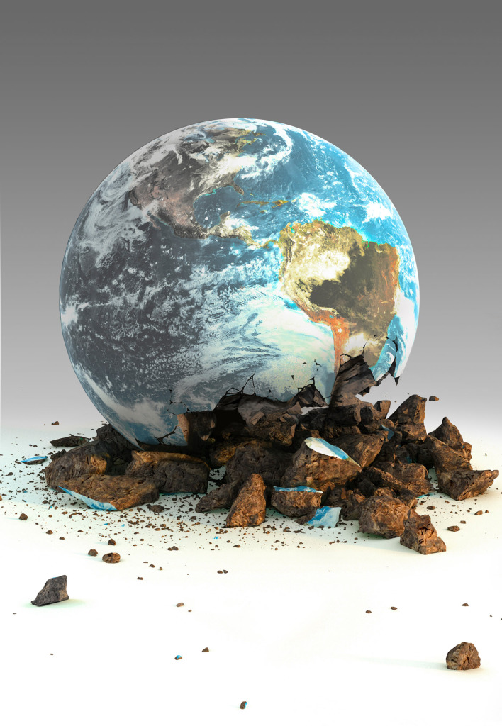Environmental damage, conceptual illustration
