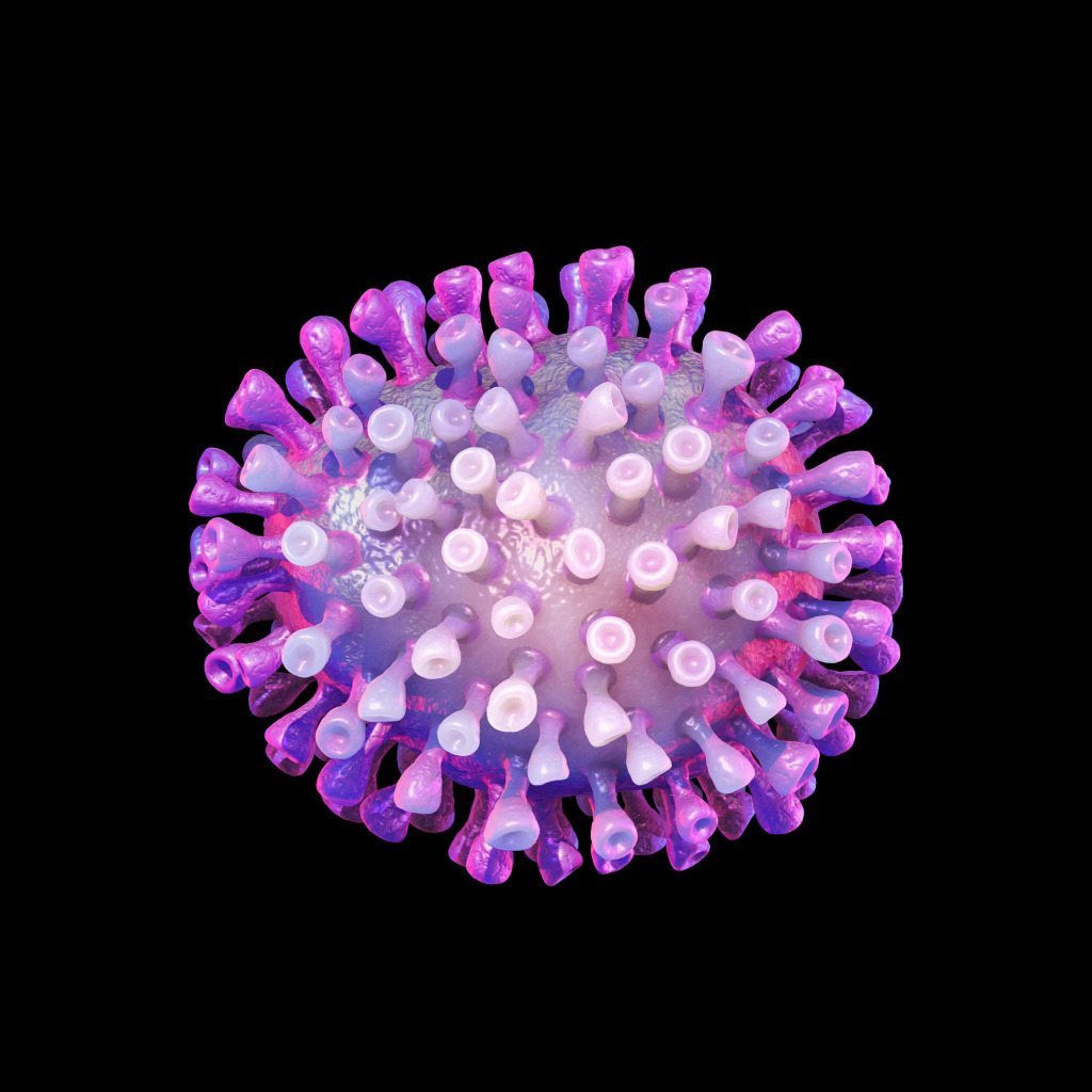 Coronavirus particle, illustration