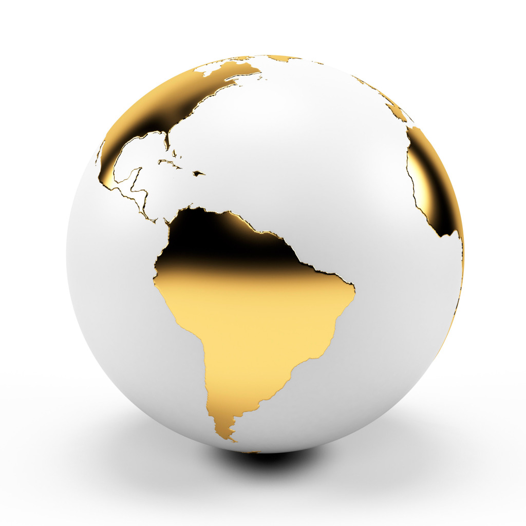 White and gold globe, Illustration