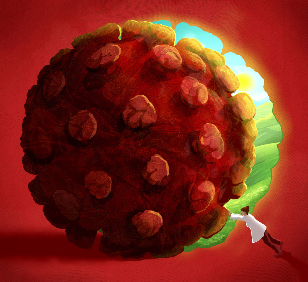 Pandemic recovery, conceptual illustration