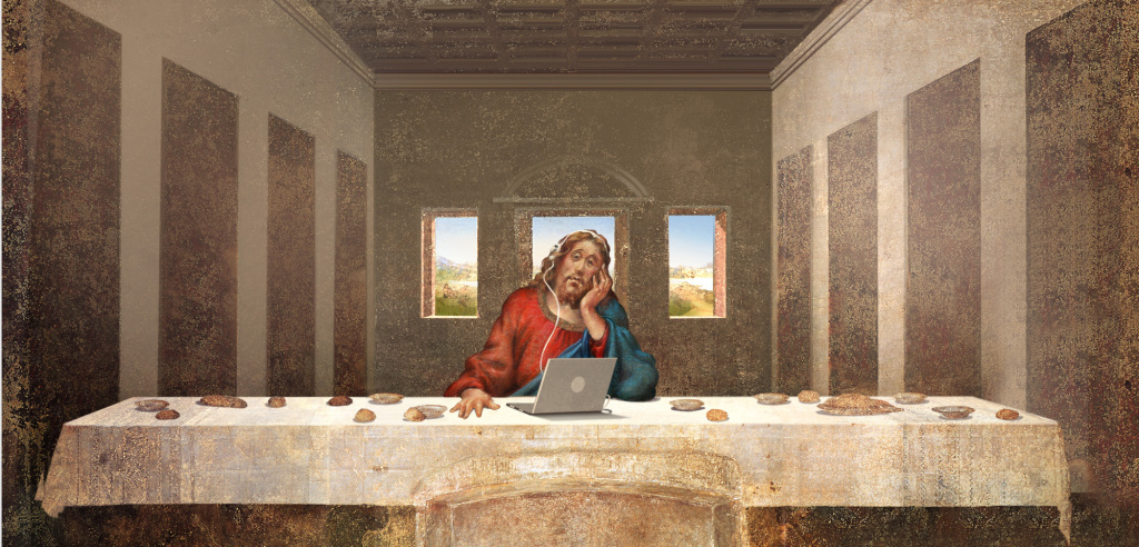 Video conferencing, conceptual illustration